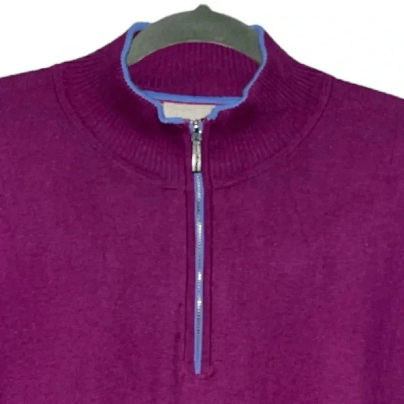 Tommy Bahama Men's Purple‎ 1/2 Zip Pullover Cashmere Cotton Sweater Size Medium - Picture 3 of 9